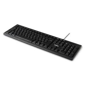 Nilox NXKBIT000011 Ergonomic USB Keyboard Lightweight Compact Italian Design Wear-Resistant 1.5m Cable Black Keyboard Compatible with Windows, Linux and Mac