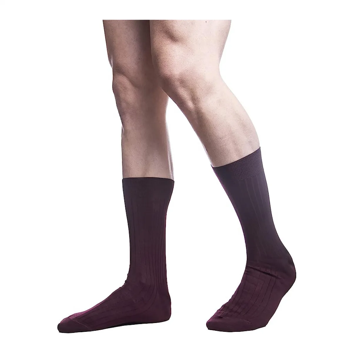 PETTI Italian Artisans Men's Short Socks, Burgundy Rib,44-47